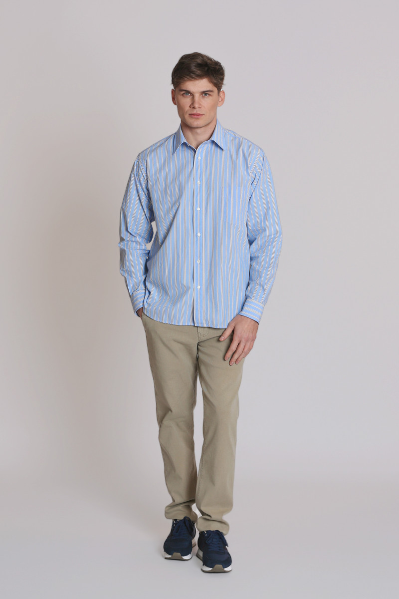 Levně Košile aspesi camicia fred azzurro