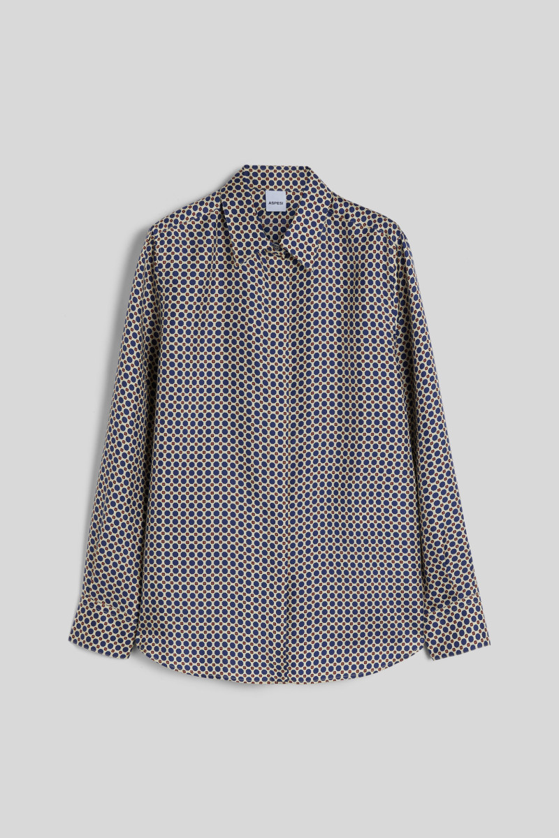 Košeľa Aspesi Camicia Blu/Avorio