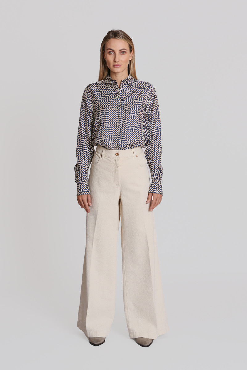 Košeľa Aspesi Camicia Blu/Avorio