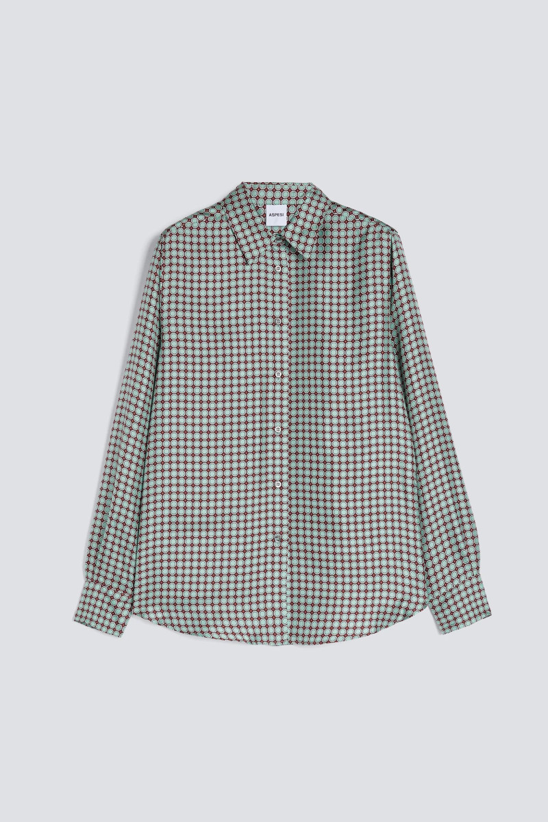 Košeľa Aspesi Camicia Blu/Marrone