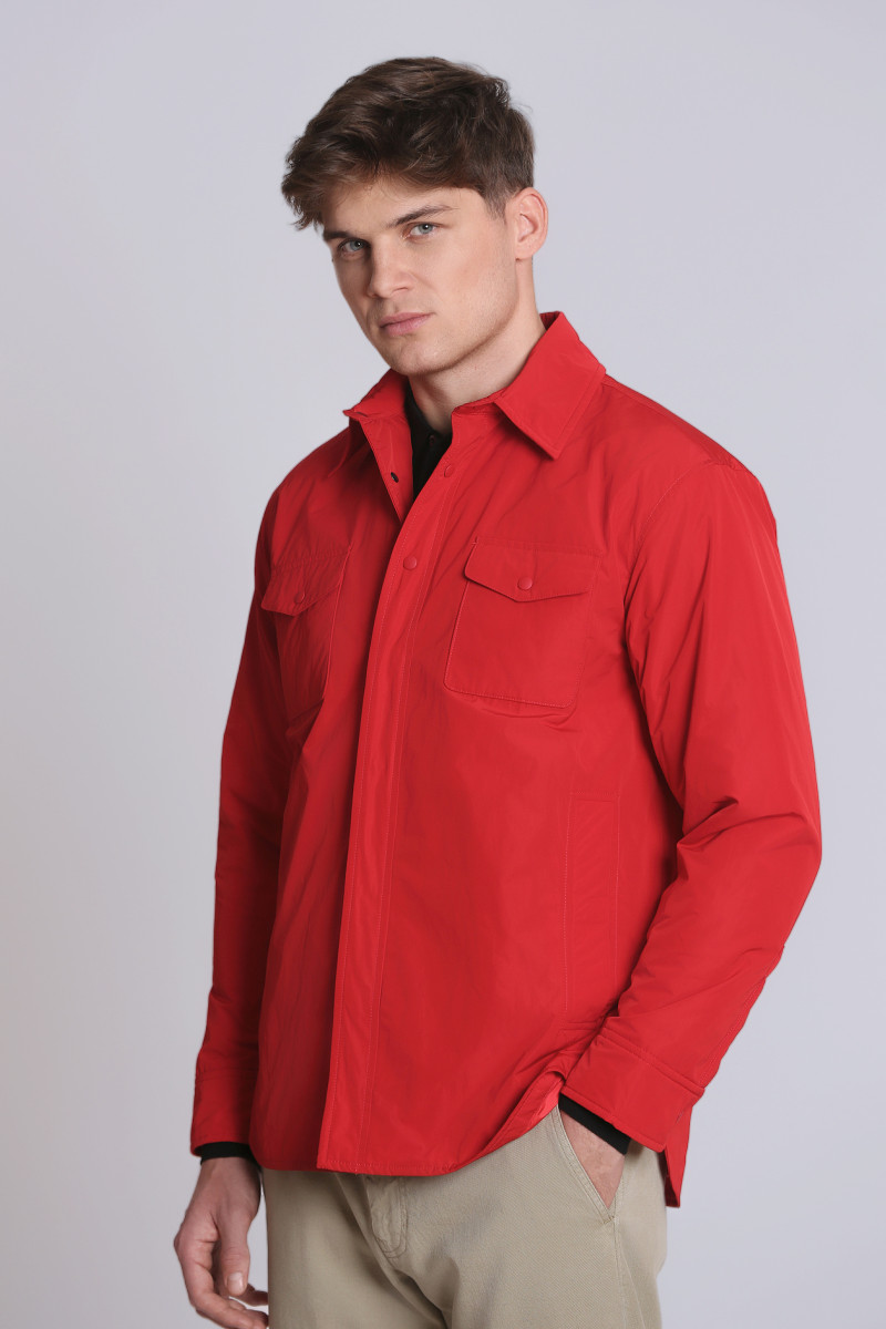 Levně Bunda aspesi camicia giles rosso