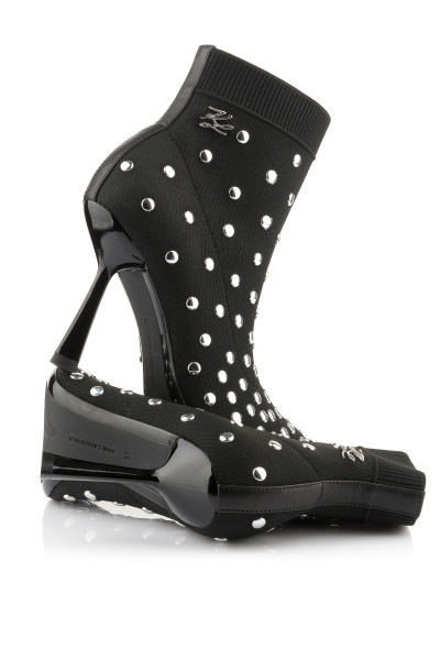 ČLENKOVÁ OBUV KARL LAGERFELD PANDARA STUDS KNIT BOOT - Fotografia č. 3