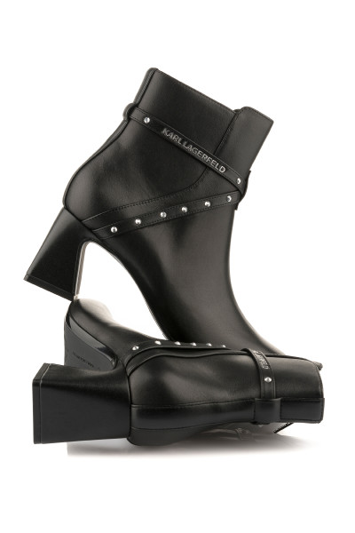 BOKACIPŐ KARL LAGERFELD BEATA STUDS ANKLE BOOT - Kép 3