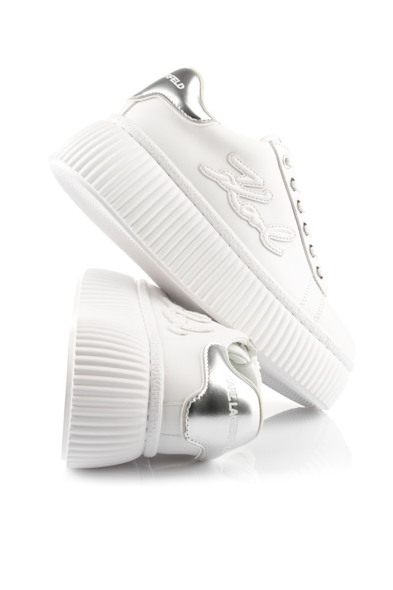 Tenisky Karl Lagerfeld Kreeper Lo Signia Embro Patch White Lthr W/Silver