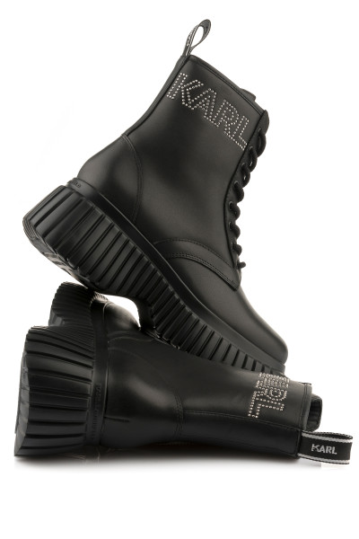 BOKACIPŐ KARL LAGERFELD KREEPER WEDGE MICRO STUDS LACE BOOT - Kép 3