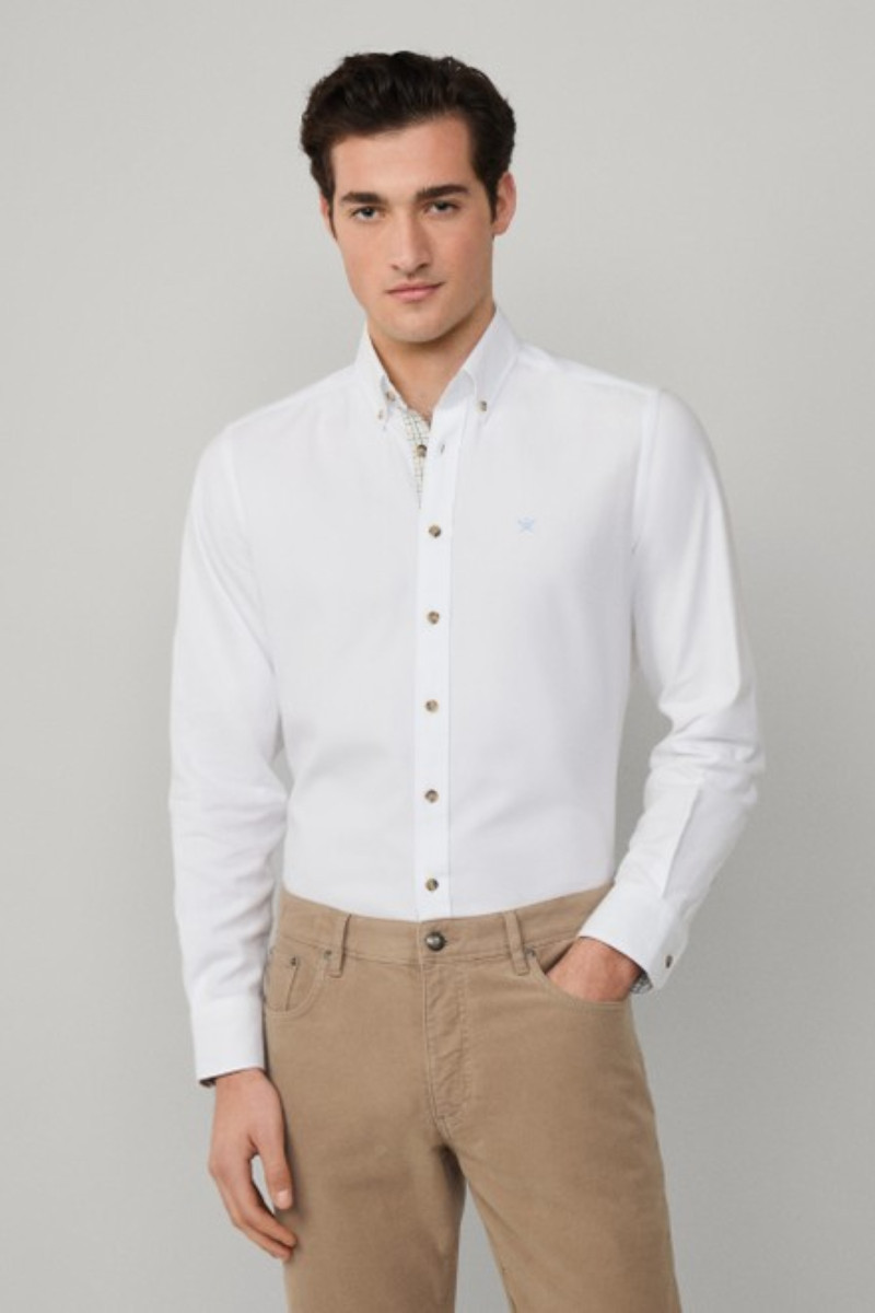 Ing Hackett London Flannel Multi Trim Optic White