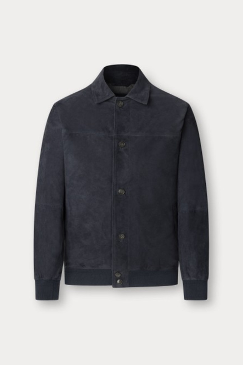 Bunda Hackett London Suede Blouson Midnight Blue