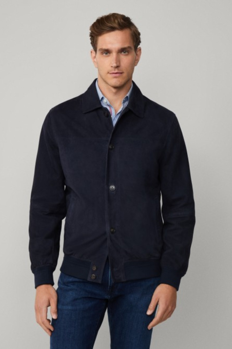 Bunda Hackett London Suede Blouson Midnight Blue