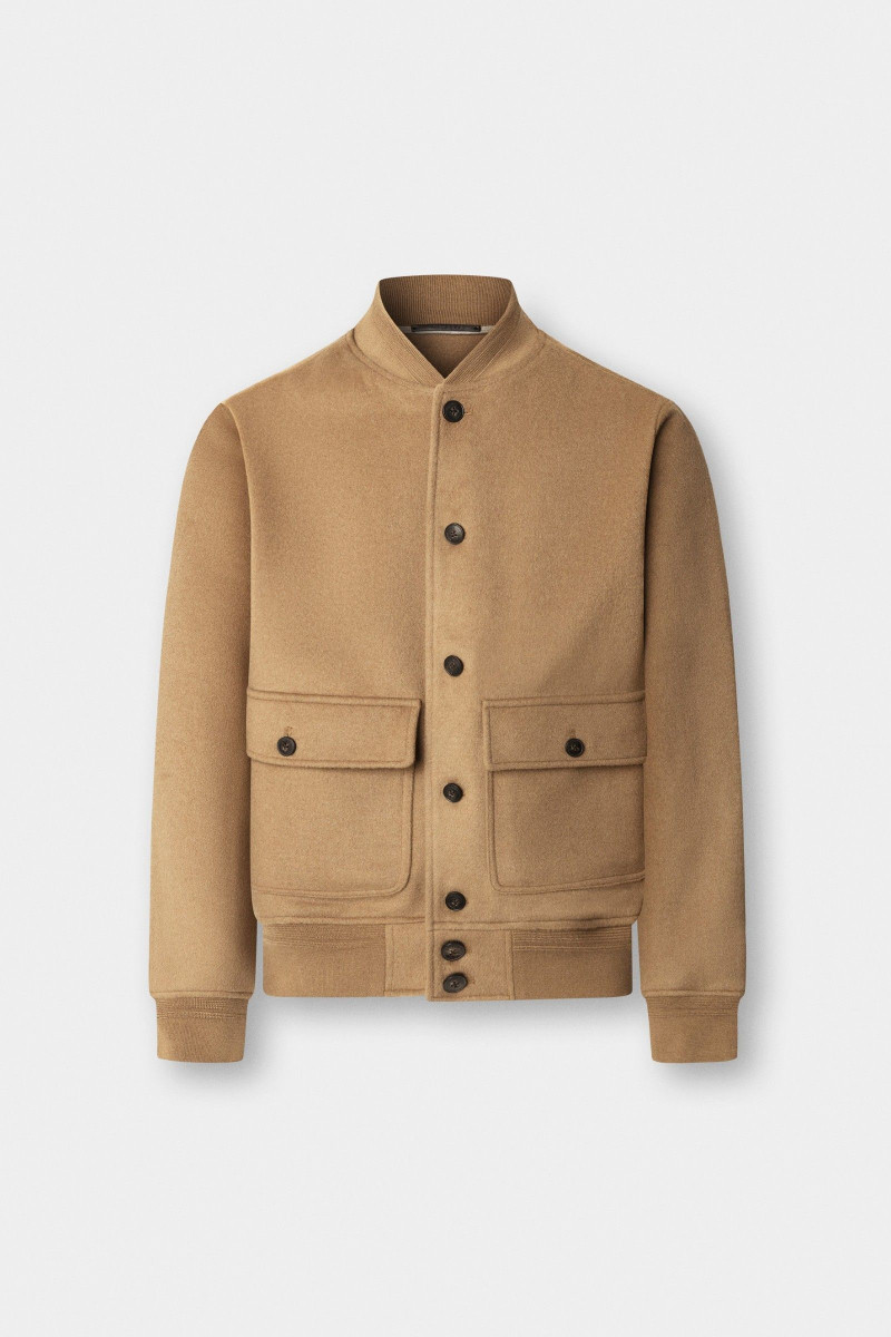 Bunda Hackett London Wool Bomber Camel Beige