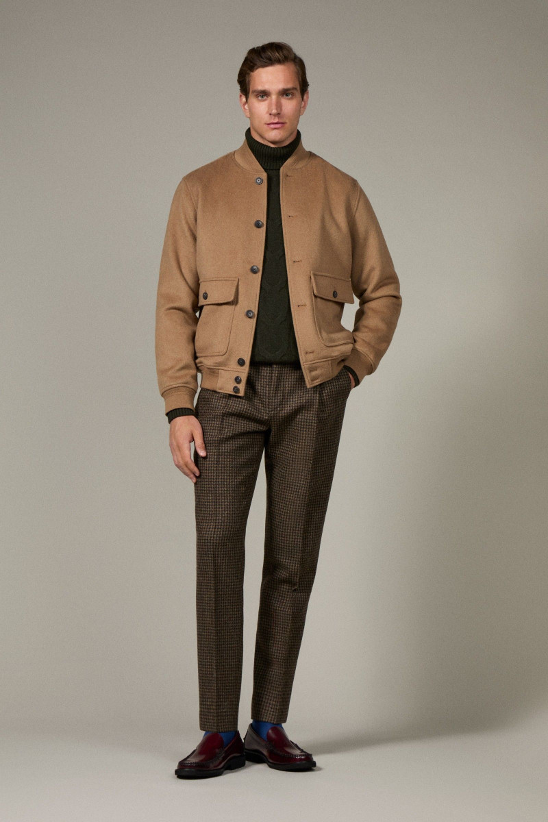 Bunda Hackett London Wool Bomber Camel Beige