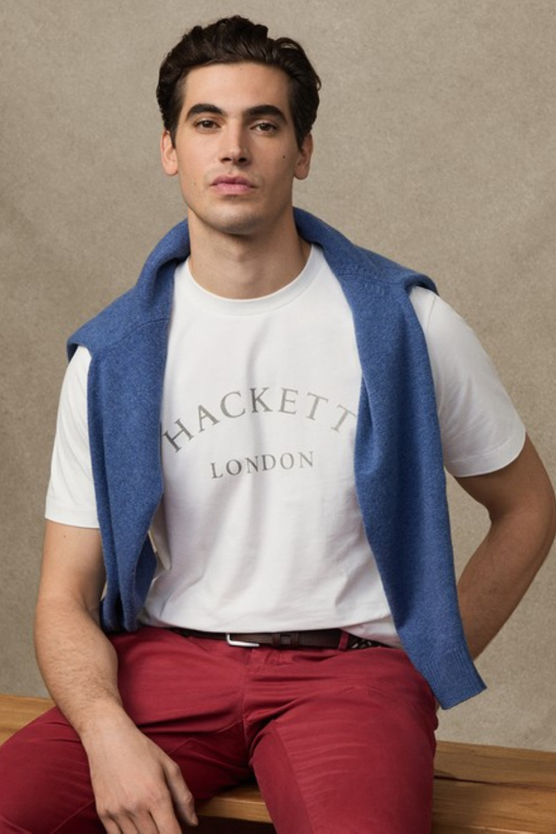 Tričko Hackett London Heritage Ess Tee Off White