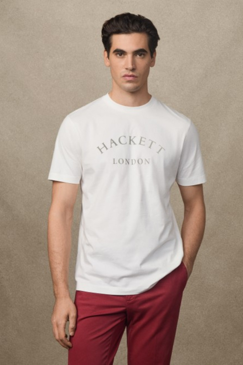 Tričko Hackett London Heritage Ess Tee Off White