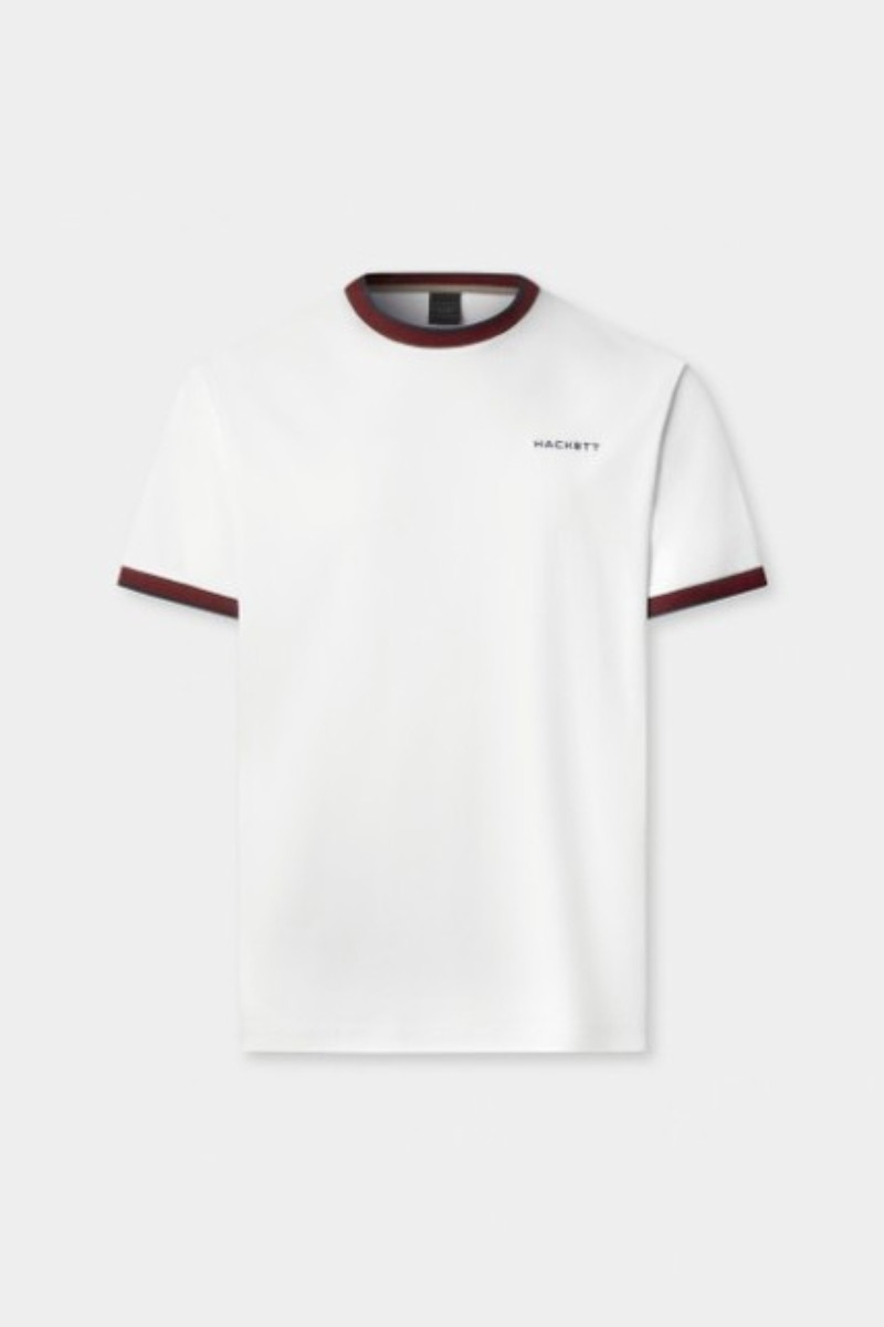Tričko Hackett London Hs Club Collar Tee Optic White