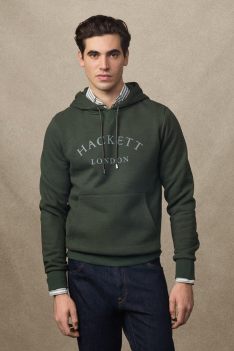 Melegítő Felső Hackett London Heritage Ess Aw Hoody Duck Green