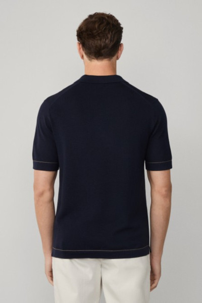 SVETER HACKETT LONDON TEXTURED KNIT POLO - Fotografia č. 3