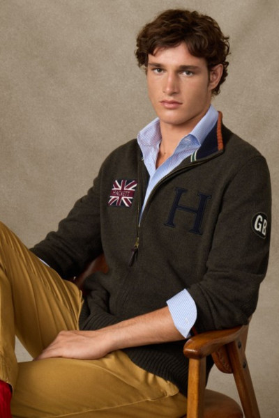 PULÓVER HACKETT LONDON HERITAGE RALLY FZIP - Kép 5