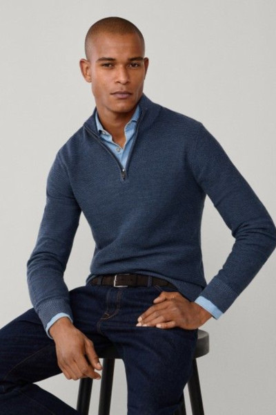 PULÓVER HACKETT LONDON HONEYCOMB STITCH HZIP - Kép 6