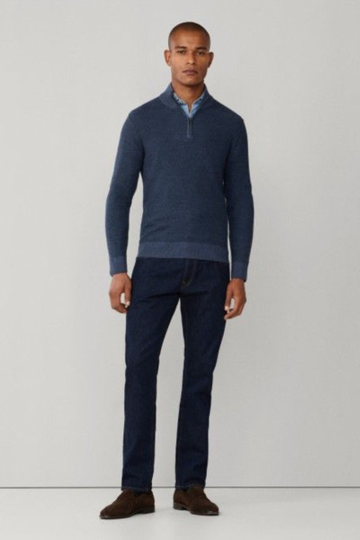 PULÓVER HACKETT LONDON HONEYCOMB STITCH HZIP - Kép 2