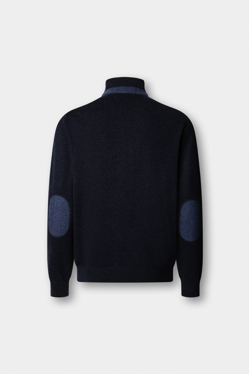 Sveter Hackett London Hbone Trim Hbutton Midnight Blue