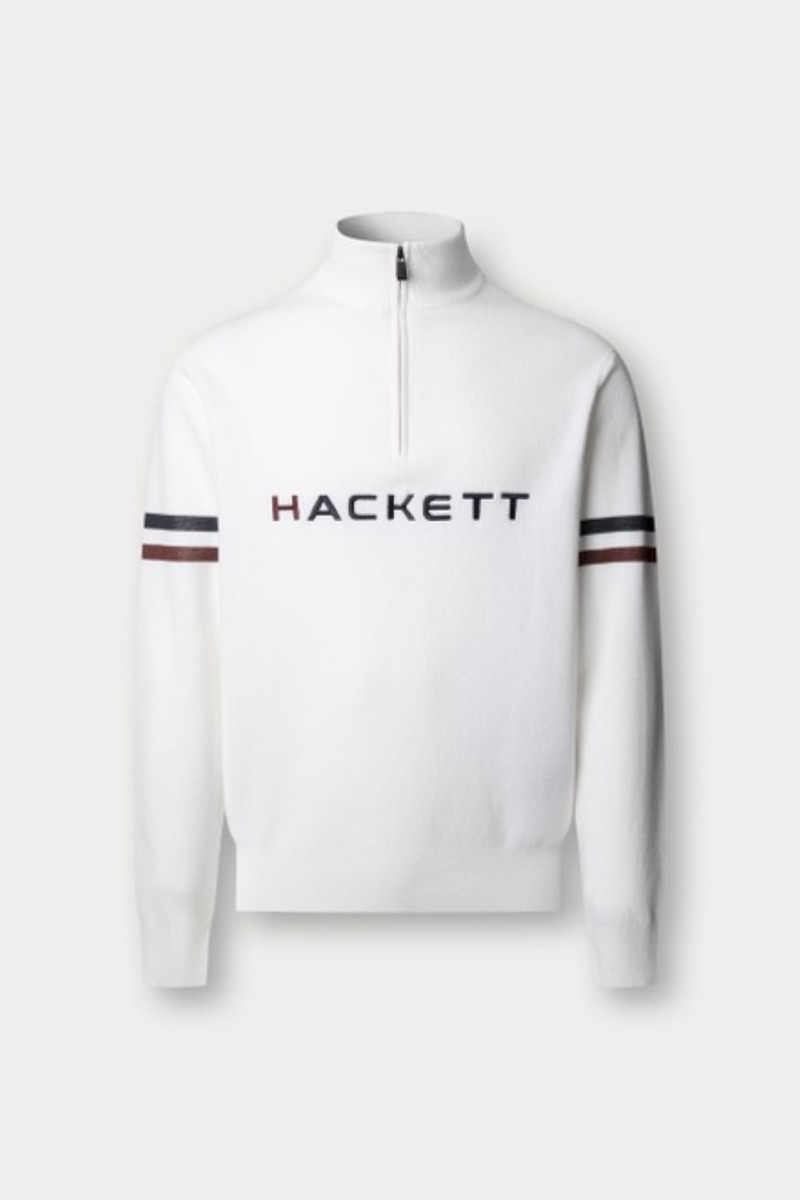 Sveter Hackett London Hs Ski Knit Hzip Optic White