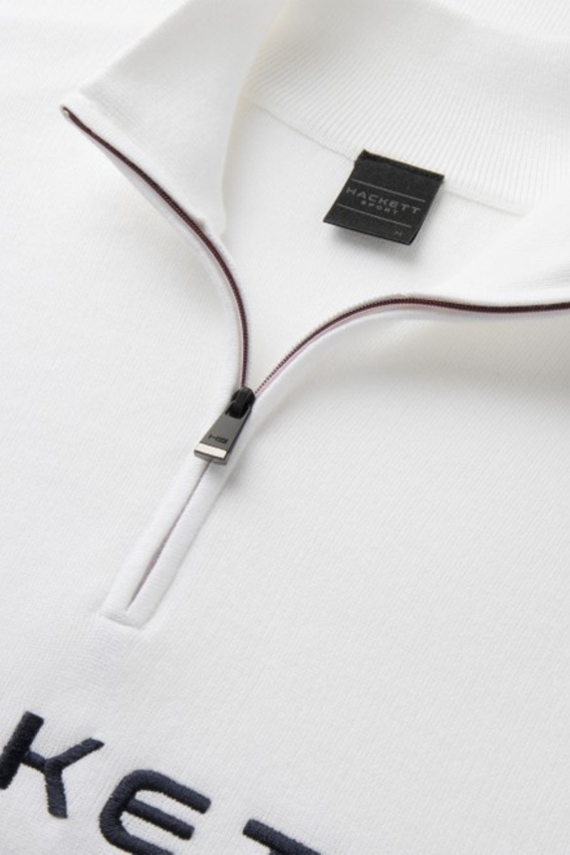 Sveter Hackett London Hs Ski Knit Hzip Optic White