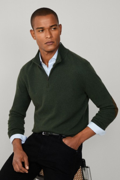 PULÓVER HACKETT LONDON MERINO CASH MIX HZIP - Kép 5