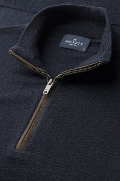 PULÓVER HACKETT LONDON MERINO SILK HZIP - Kép 3
