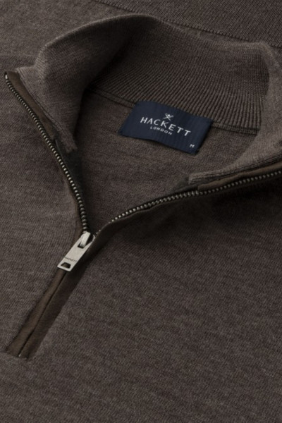 PULÓVER HACKETT LONDON MERINO SILK HZIP - Kép 3