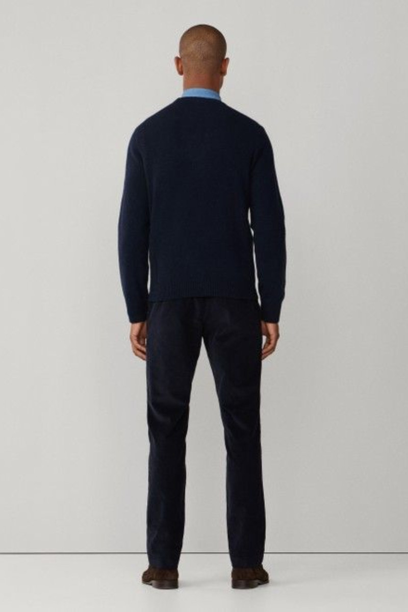 Sveter Hackett London Lambswool Crew Midnight Blue