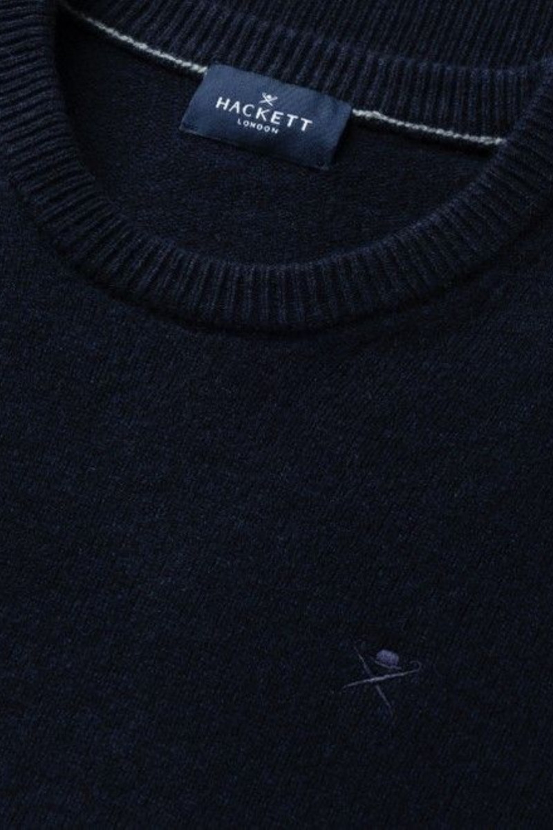 Sveter Hackett London Lambswool Crew Midnight Blue