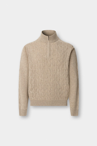 PULÓVER HACKETT LONDON LAMBSWOOL CABLE HZIP - Kép 7