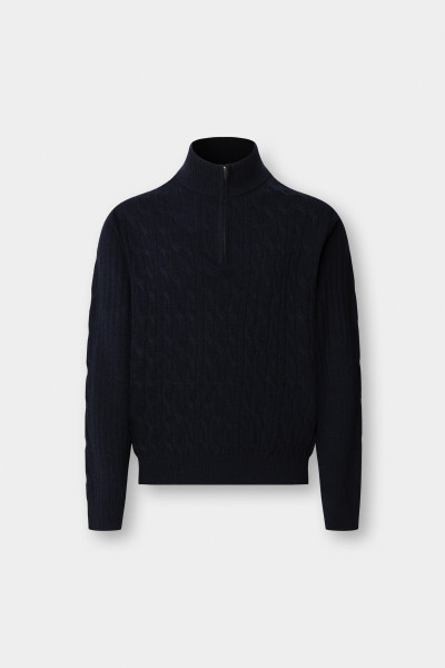 PULÓVER HACKETT LONDON LAMBSWOOL CABLE HZIP - Kép 7