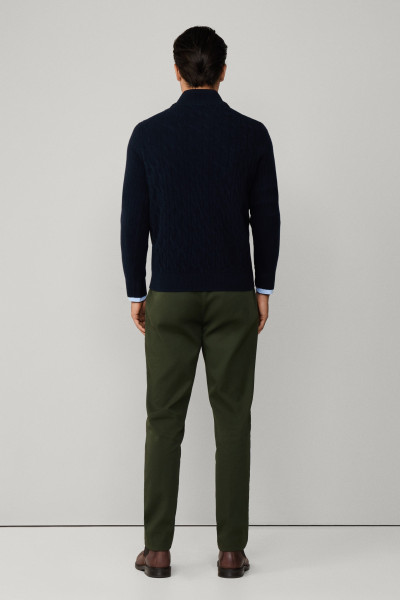 PULÓVER HACKETT LONDON LAMBSWOOL CABLE HZIP - Kép 4