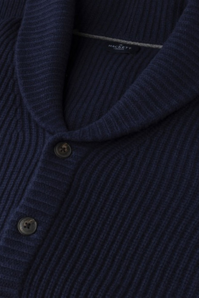 SVETR HACKETT LONDON RIB SHAWL CARDI - Fotografie č. 3