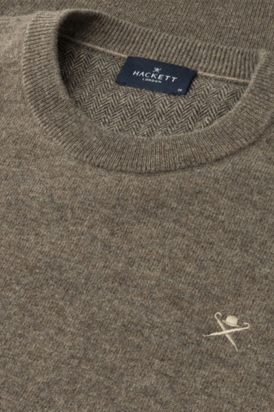 PULÓVER HACKETT LONDON HERRINGBONE TRIM CREW - Kép 3