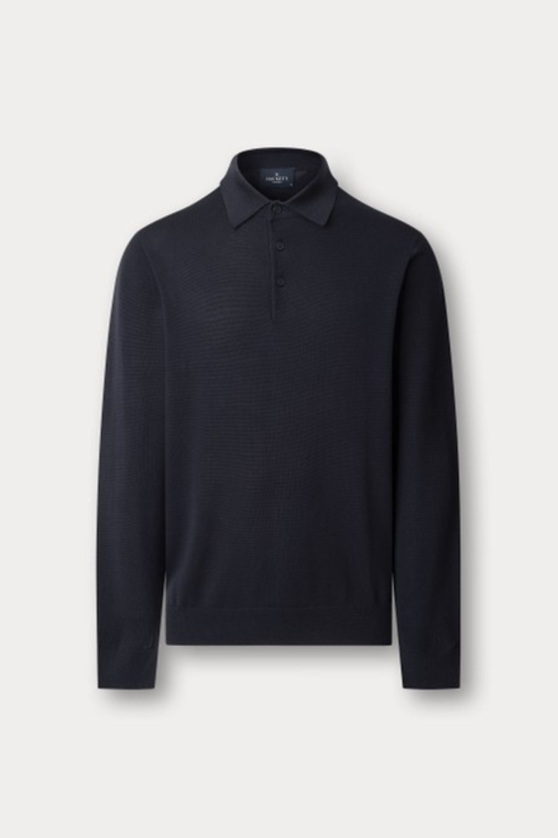 Pulóver Hackett London Stop Start Ls Polo Midnight Blue