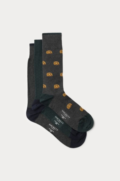 PONOŽKY HACKETT LONDON HARRY ALLOVER SOCKS 3P - Fotografie č. 1