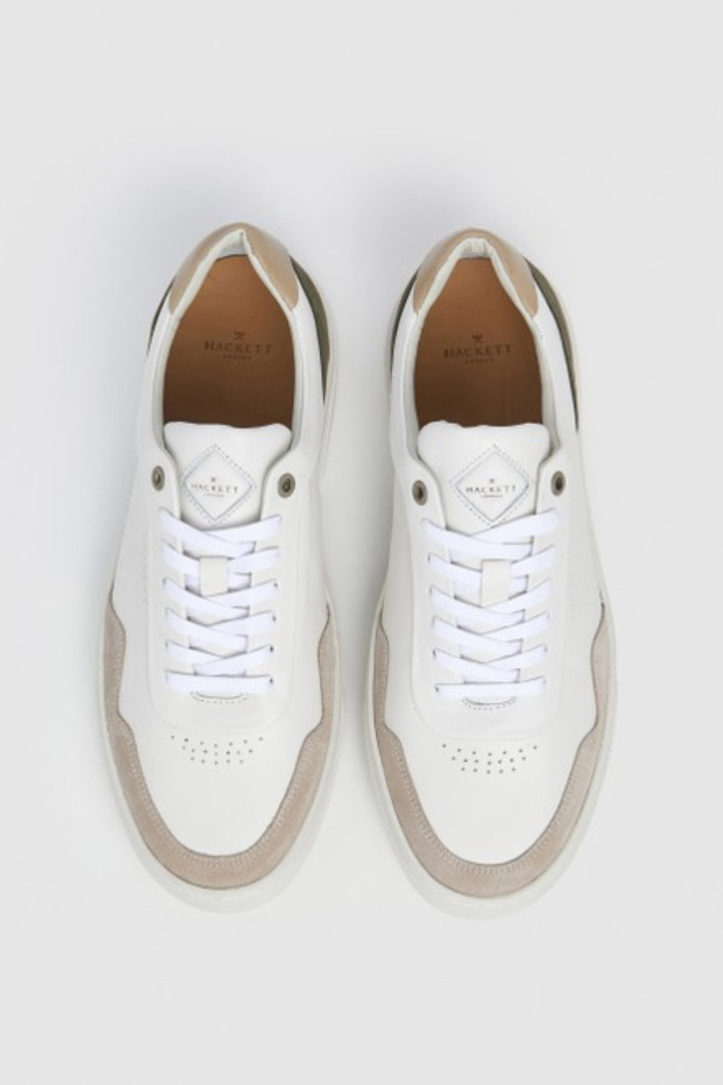 Tenisky Hackett London Hackney Delta Caramel Beige