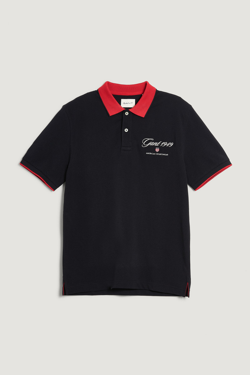 E-shop POLOKOŠILE GANT GRAPHIC SS PIQUE POLO BLACK