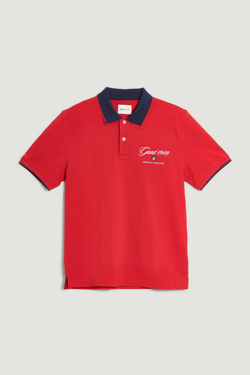 E-shop POLOKOŠILE GANT GRAPHIC SS PIQUE POLO RUBY RED