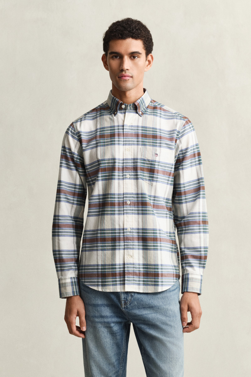 E-shop KOŠILE GANT REG OXFORD CHECK SHIRT WOODY GREEN