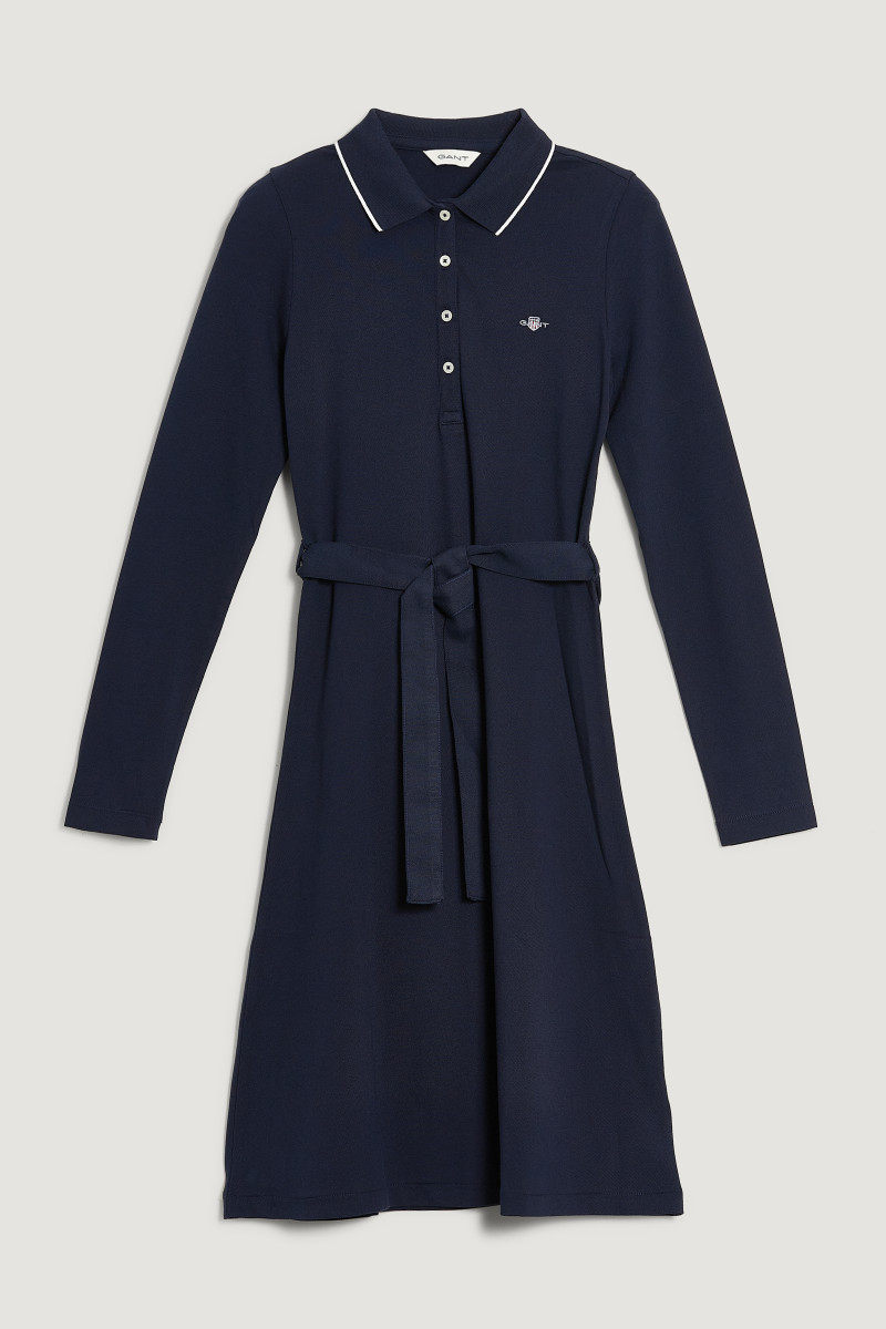 ŠATY GANT PIQUE POLO DRESS EVENING BLUE