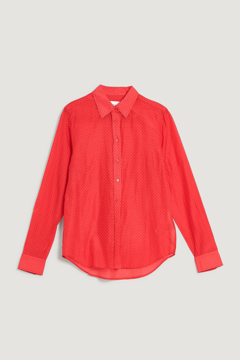 E-shop KOŠILE GANT REG PRINTED GINGHAM COT SILK SHIRT BOLD RED