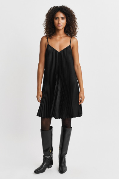 RUHA GANT SATEEN PLEATED MINI STRAP DRESS - Kép 1