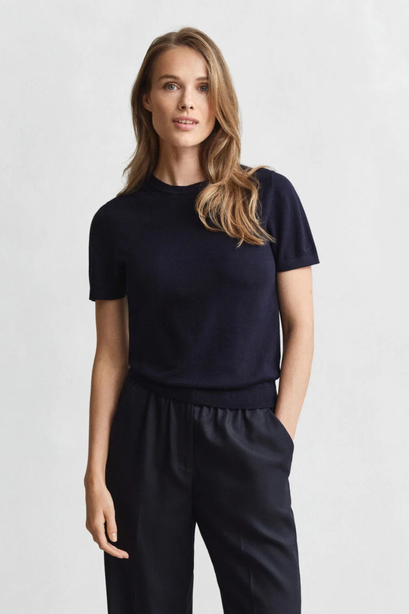 E-shop SVETR GANT IT ENTRY COTTON PULLOVER EVENING BLUE