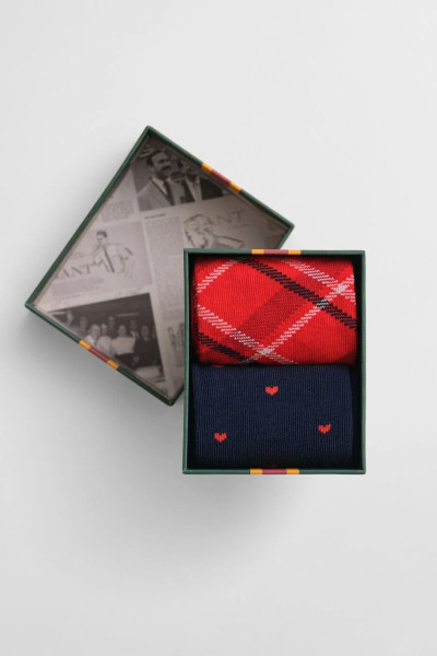 PONOŽKY GANT CHECK AND HEART SOCKS 2-PACK GB - Fotografie č. 1