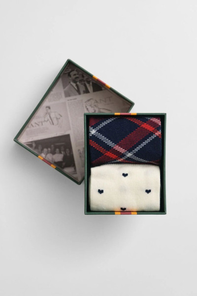 PONOŽKY GANT CHECK AND HEART SOCKS 2-PACK GB - Fotografie č. 1