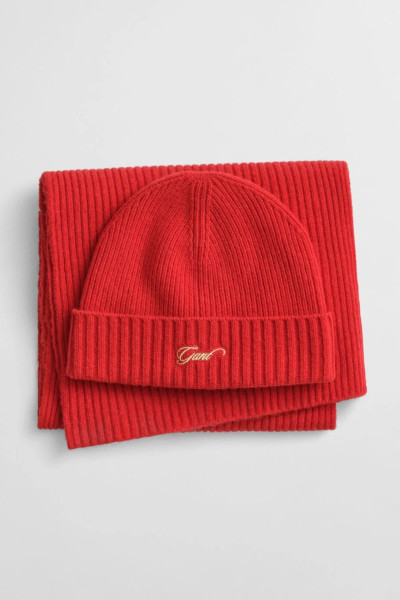 KÉSZLET SAPKA ÉS SÁL GANT SCRIPT BEANIE AND SCARF GIFT SET - Kép 1