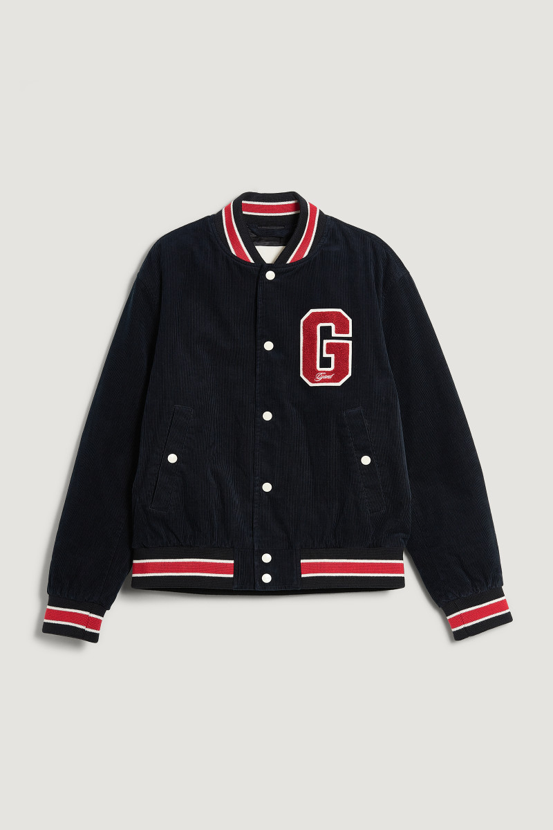 BUNDA GANT CORD VARSITY JACKET BLACK