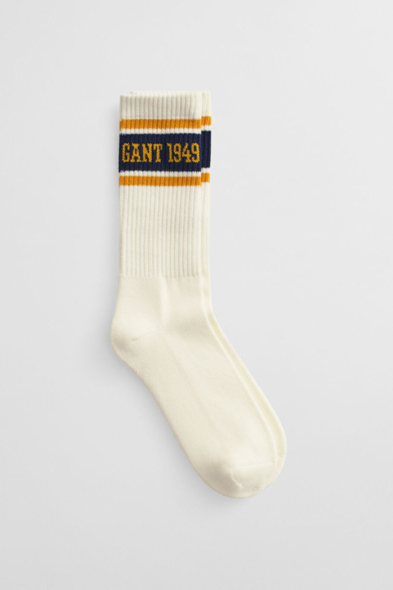 PONOŽKY GANT LOGO STRIPE SPORT SOCKS CREAM